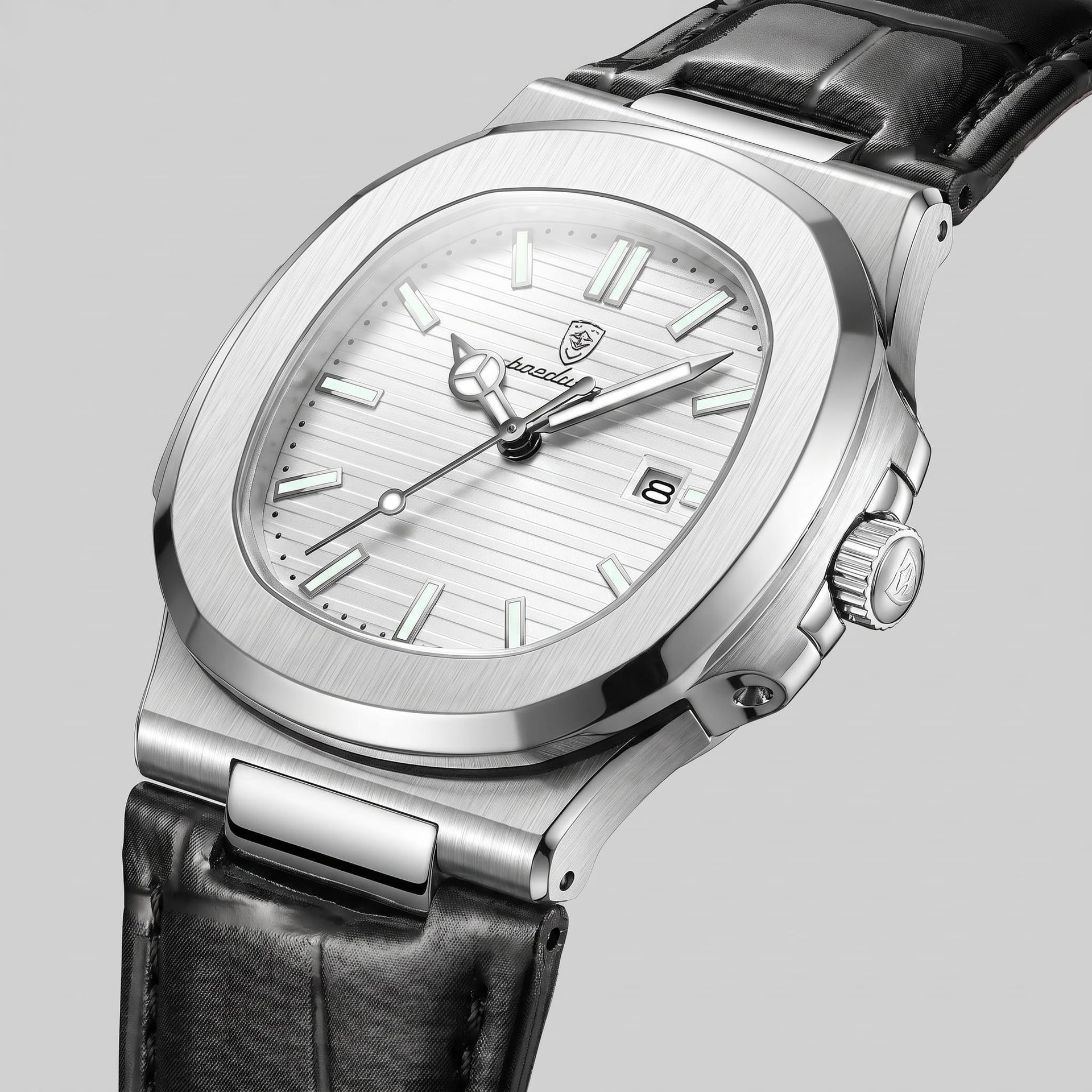 Wolcott Sport Leather Strap Watch