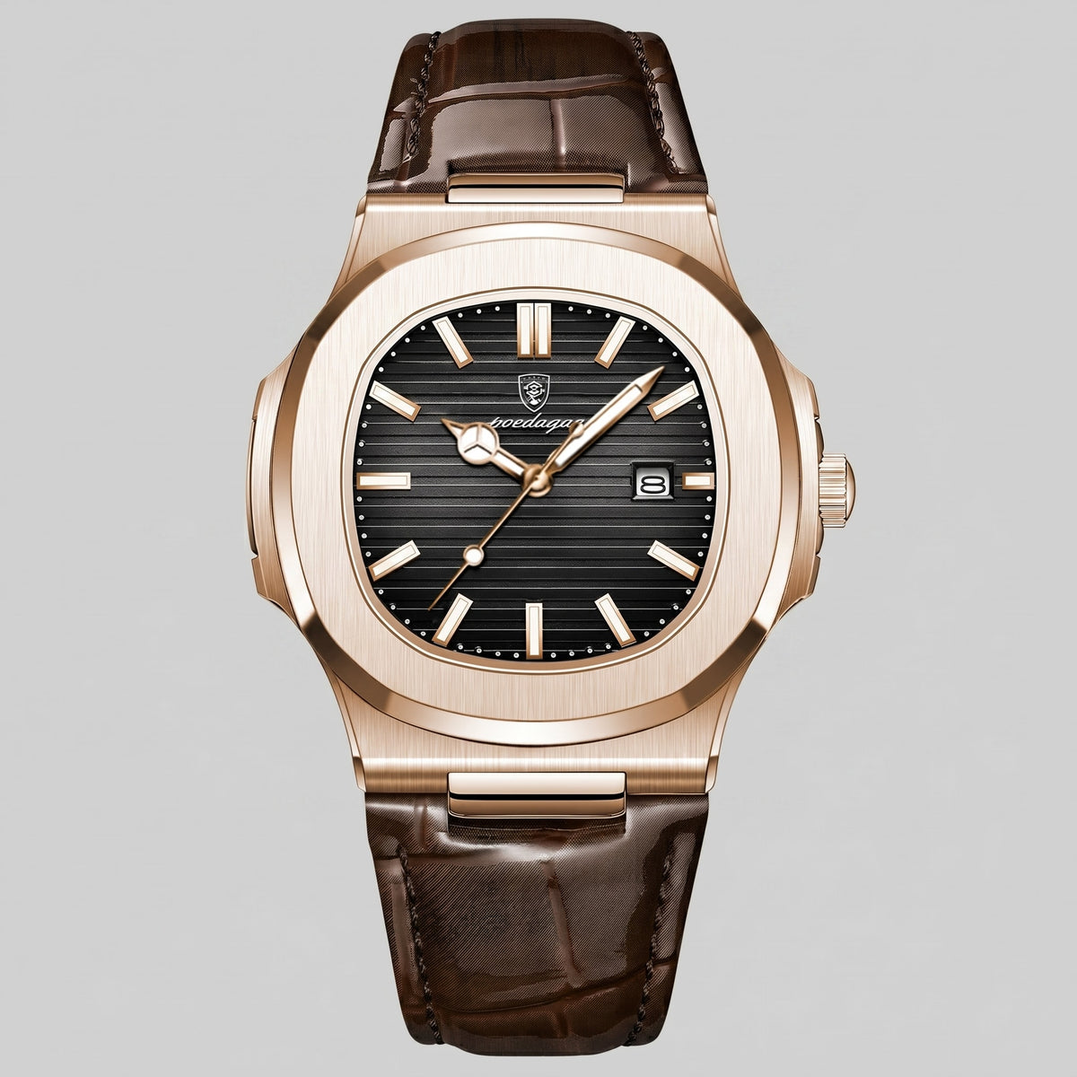 Wolcott Sport Leather Strap Watch