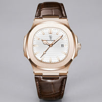 Wolcott Sport Leather Strap Watch