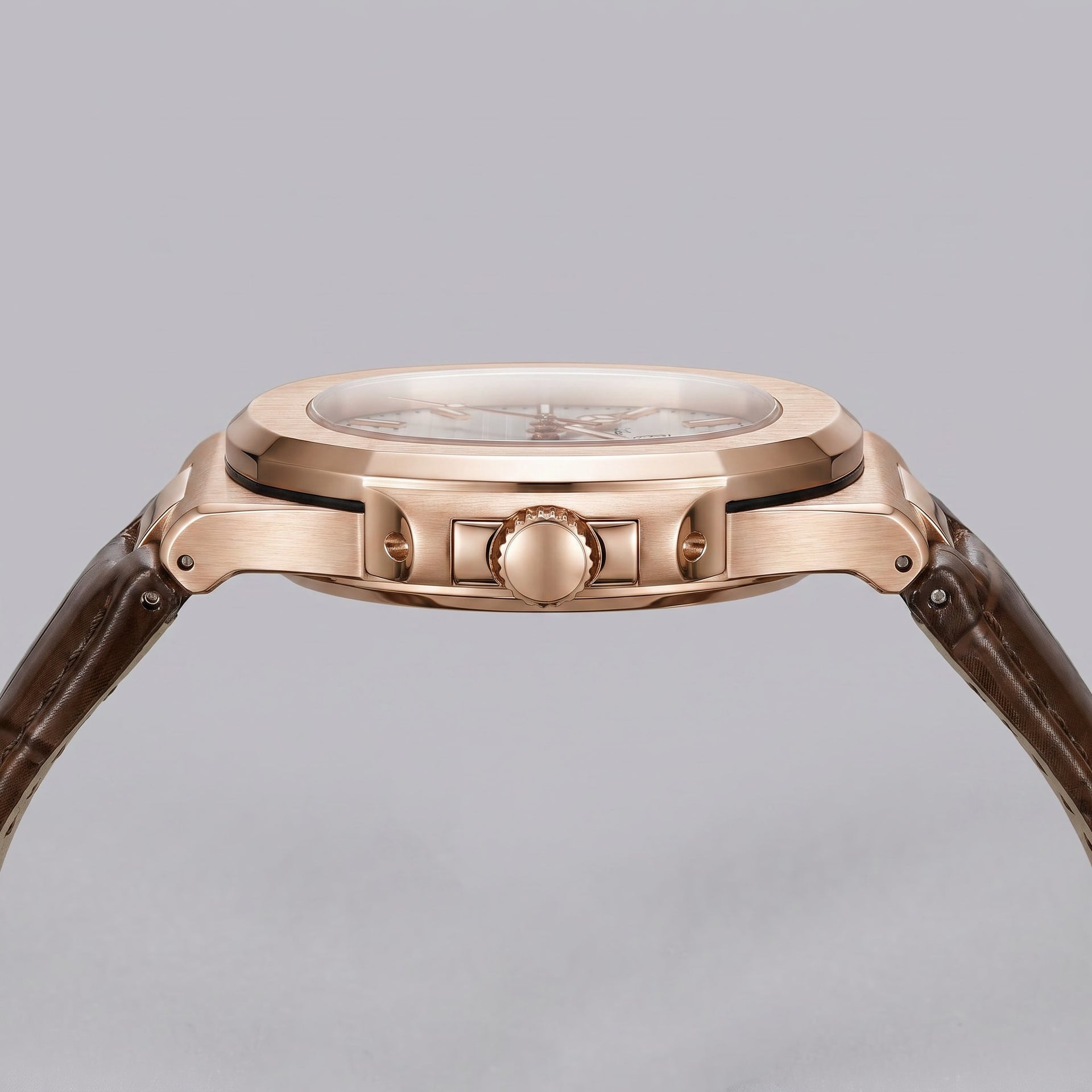 Wolcott Sport Leather Strap Watch