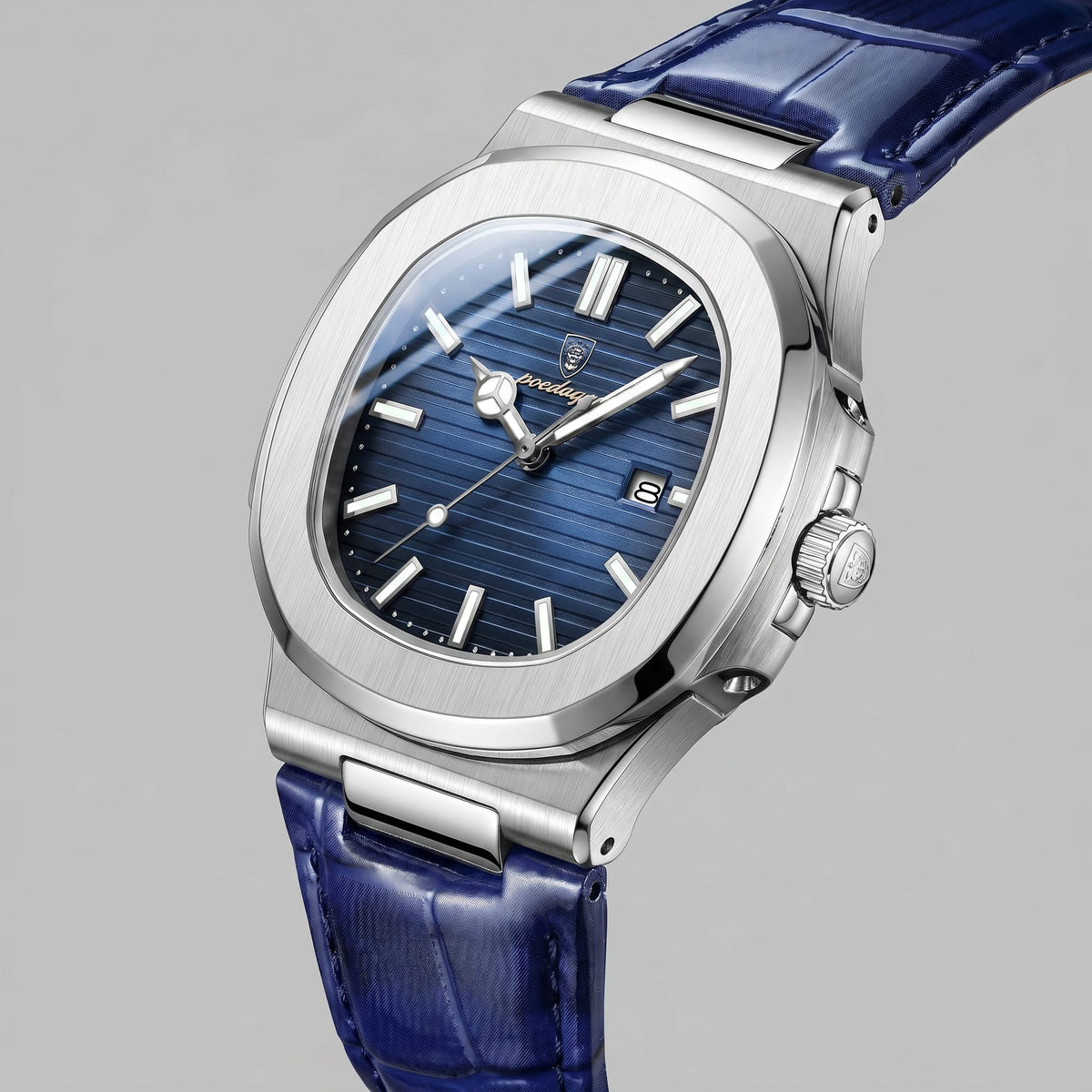 Wolcott Sport Leather Strap Watch