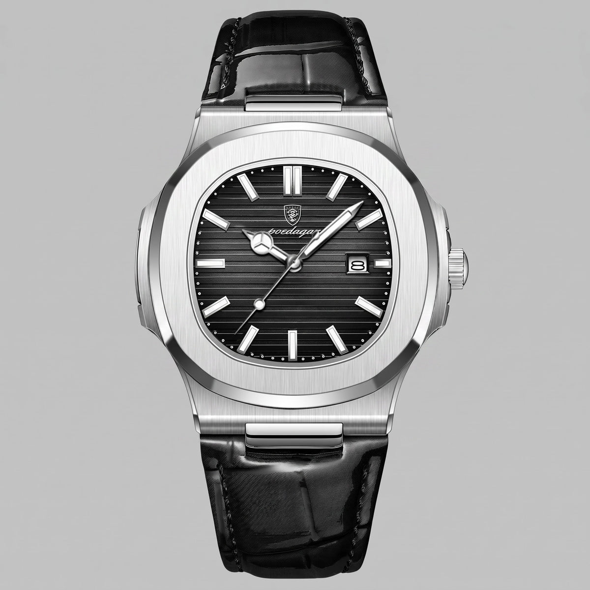 Wolcott Sport Leather Strap Watch