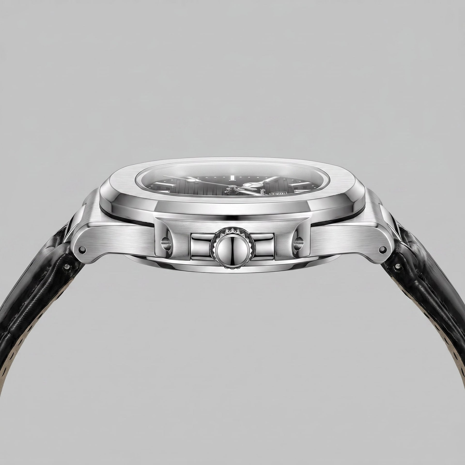Wolcott Sport Leather Strap Watch