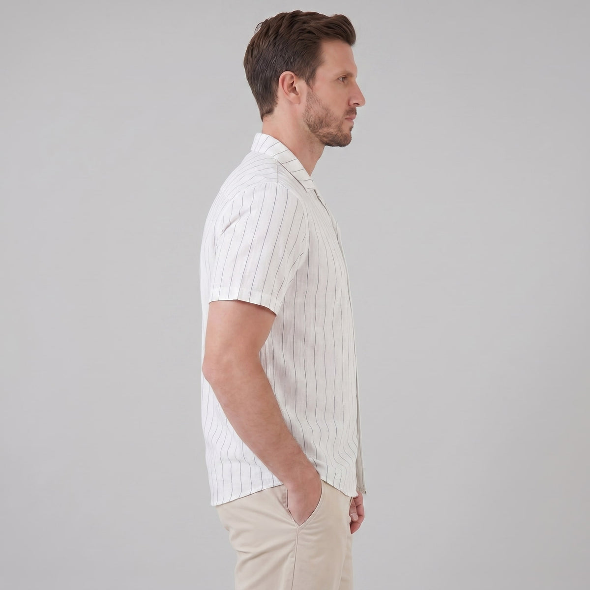 Maxwell Striped Camp Collar Shirt