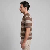 Warren Striped Knit Polo Shirt