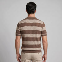 Warren Striped Knit Polo Shirt