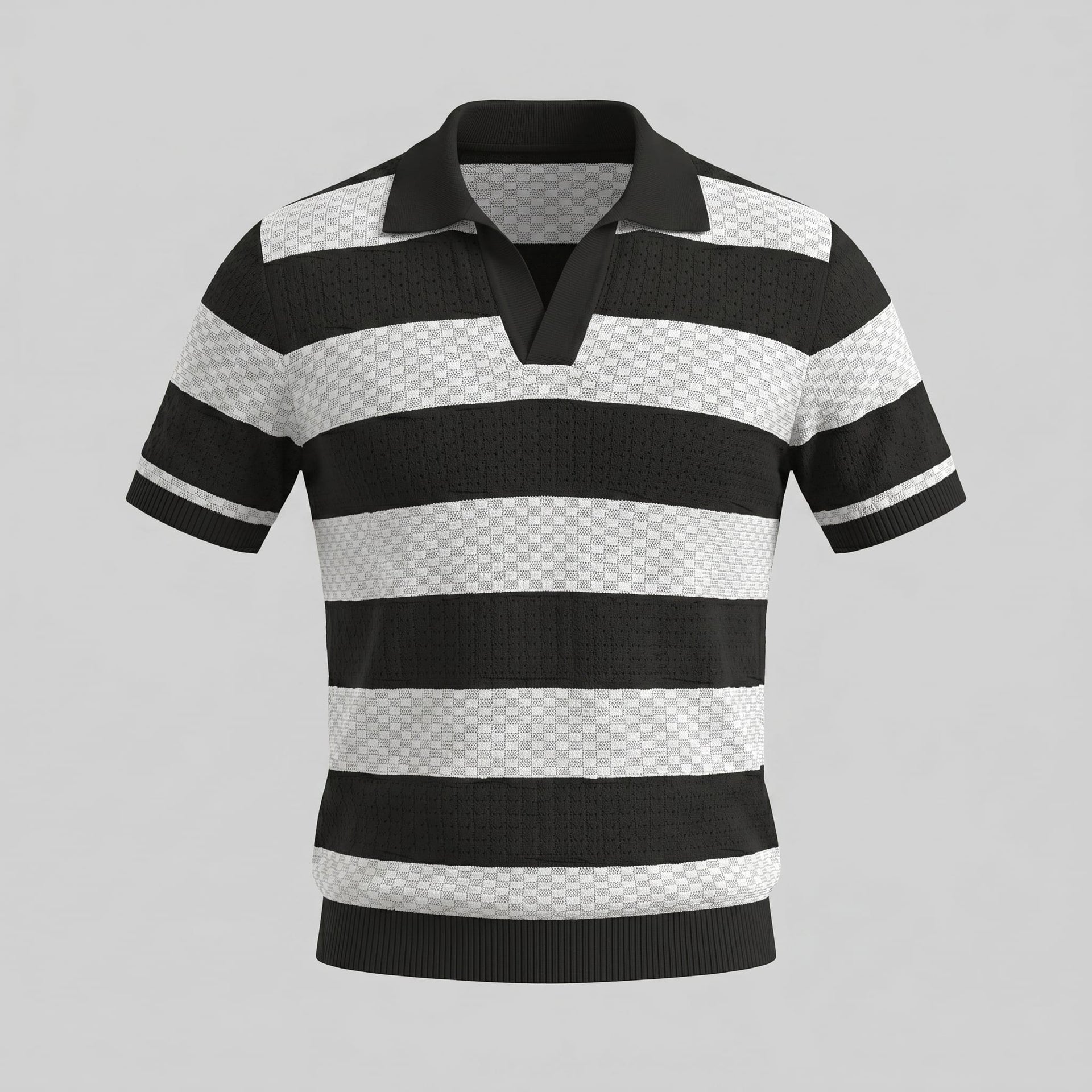 Warren Striped Knit Polo Shirt