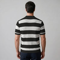 Warren Striped Knit Polo Shirt
