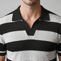 Warren Striped Knit Polo Shirt