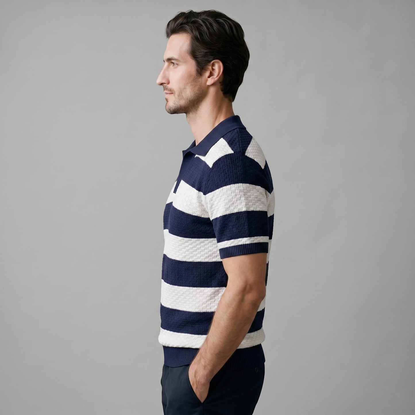 Warren Striped Knit Polo Shirt_3