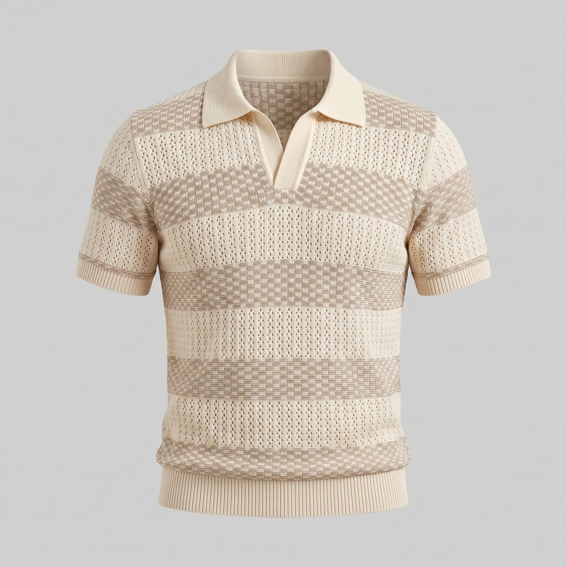 Warren Striped Knit Polo Shirt