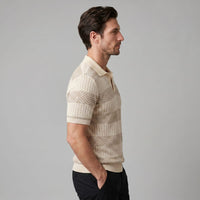 Warren Striped Knit Polo Shirt