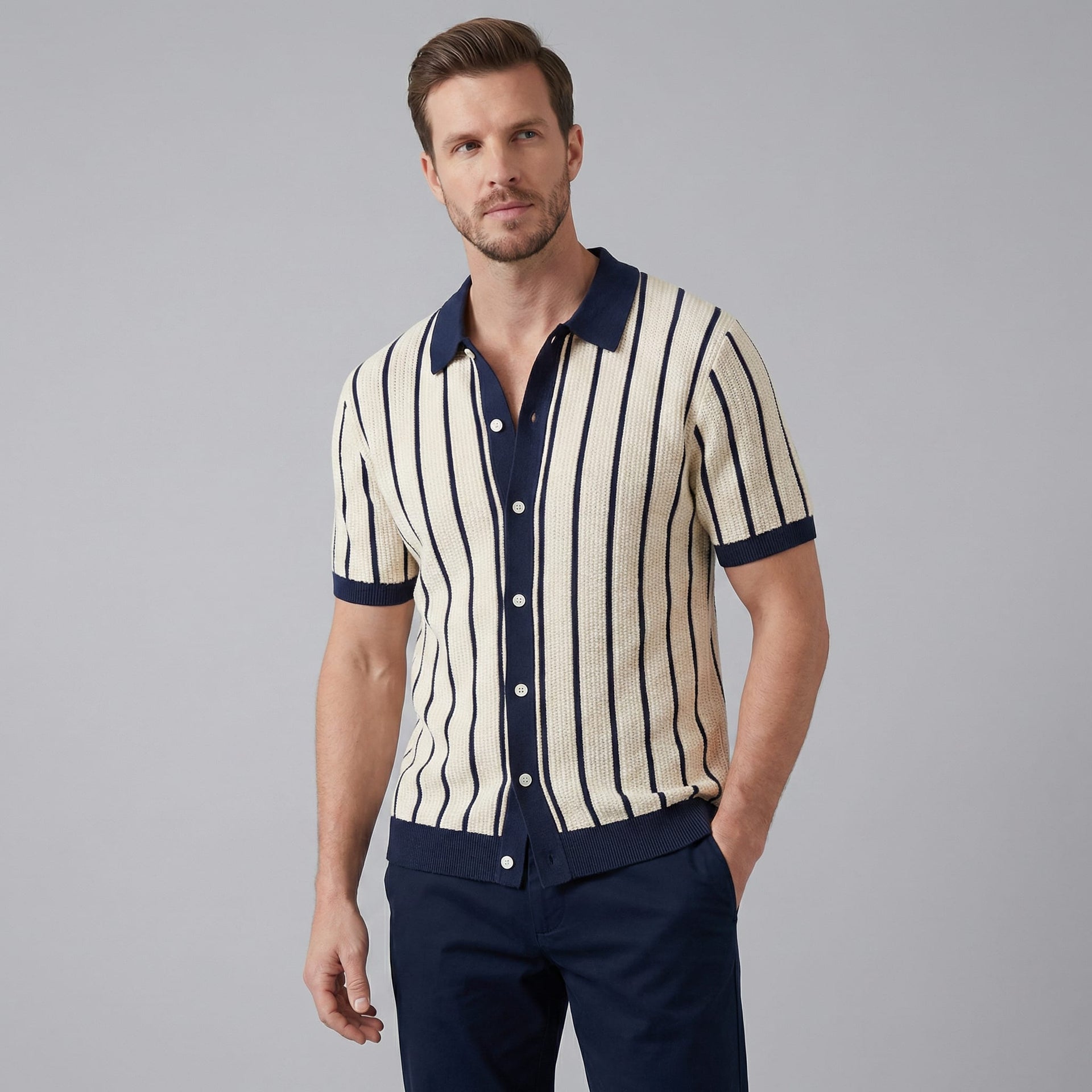 Micah Striped Knit Shirt
