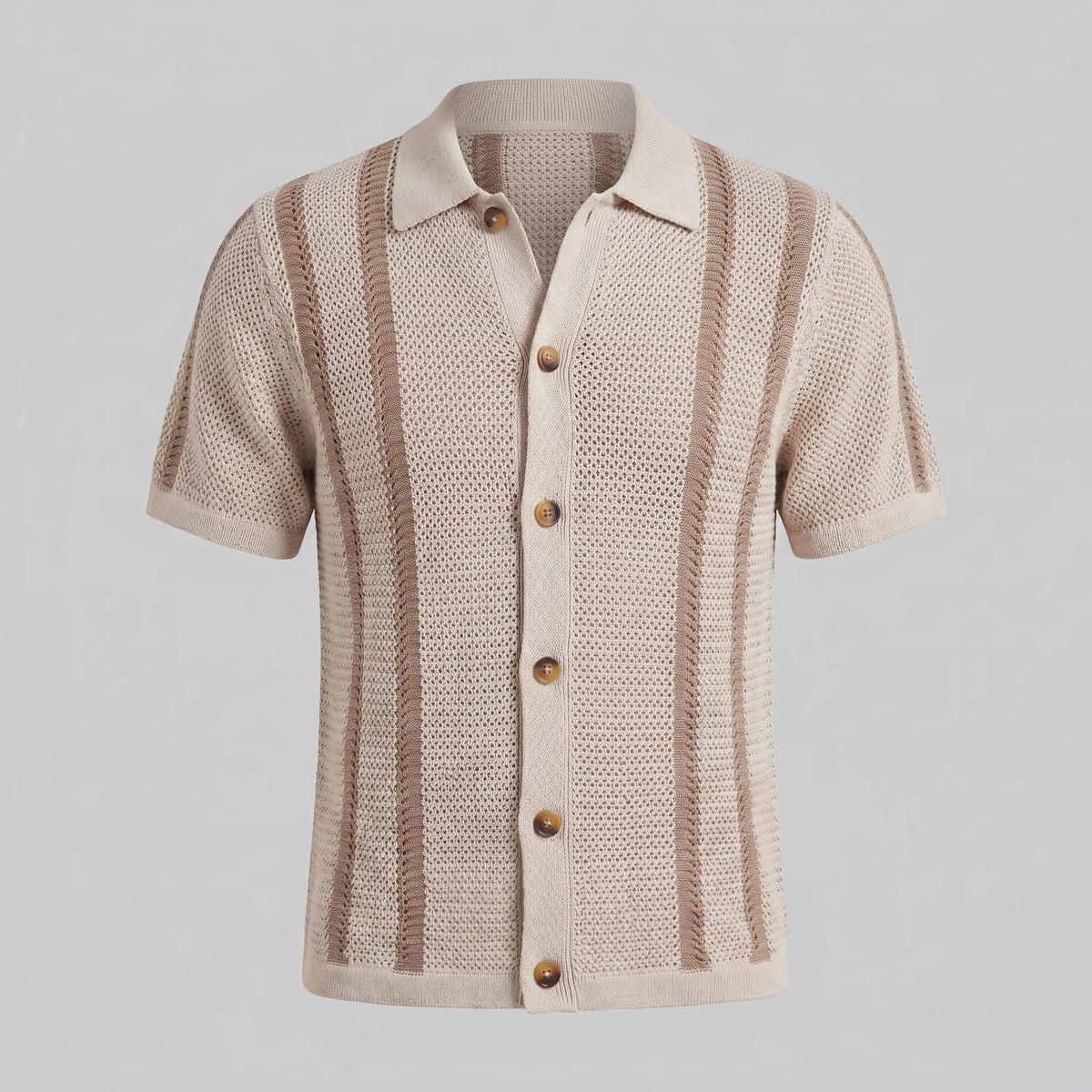 Miles Crochet Knit Camp Collar Shirt