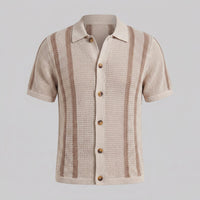 Miles Crochet Knit Camp Collar Shirt