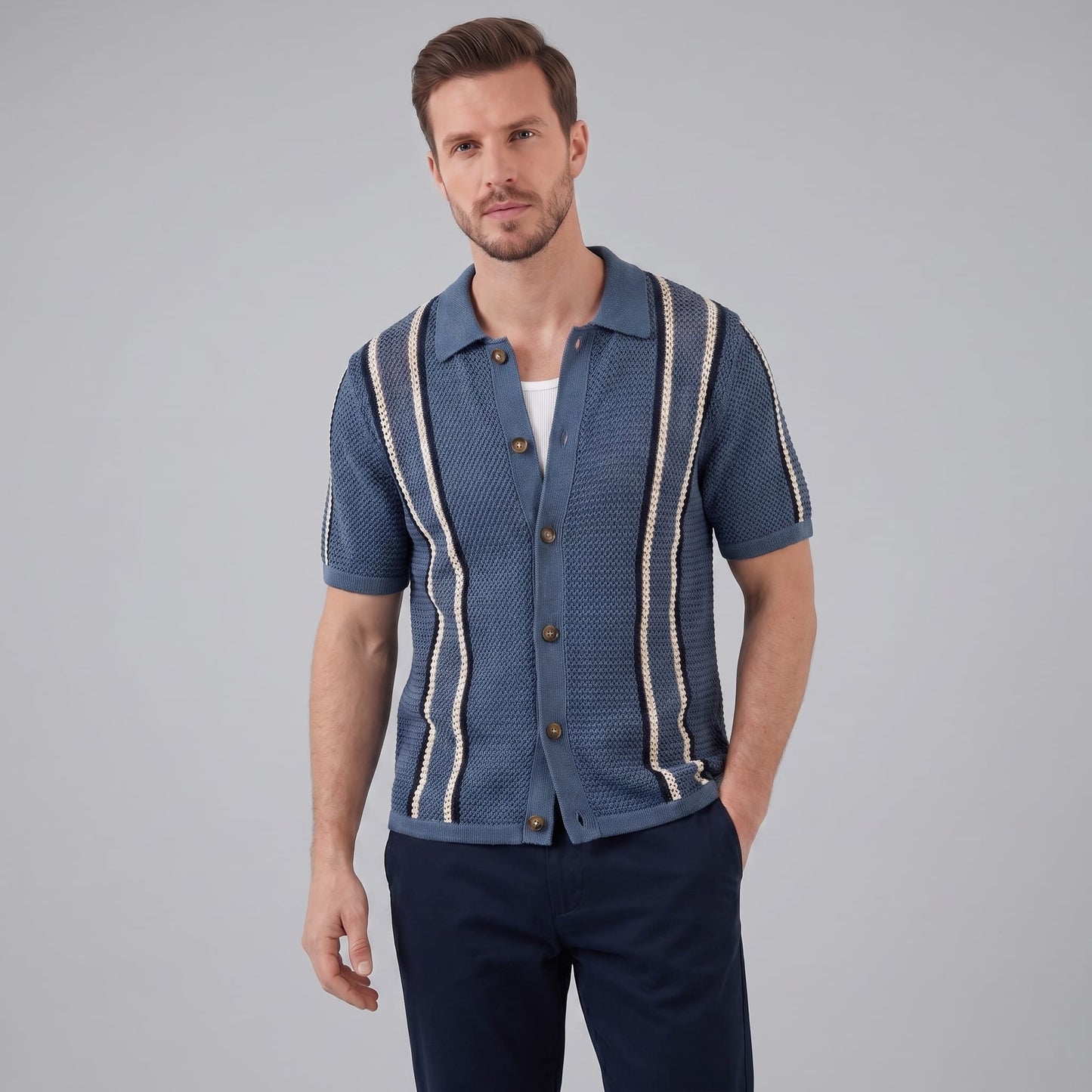 Miles Crochet Knit Camp Collar Shirt_6