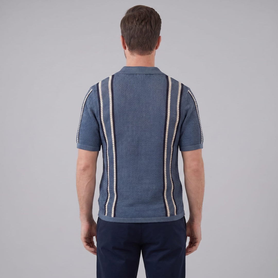 Miles Crochet Knit Camp Collar Shirt