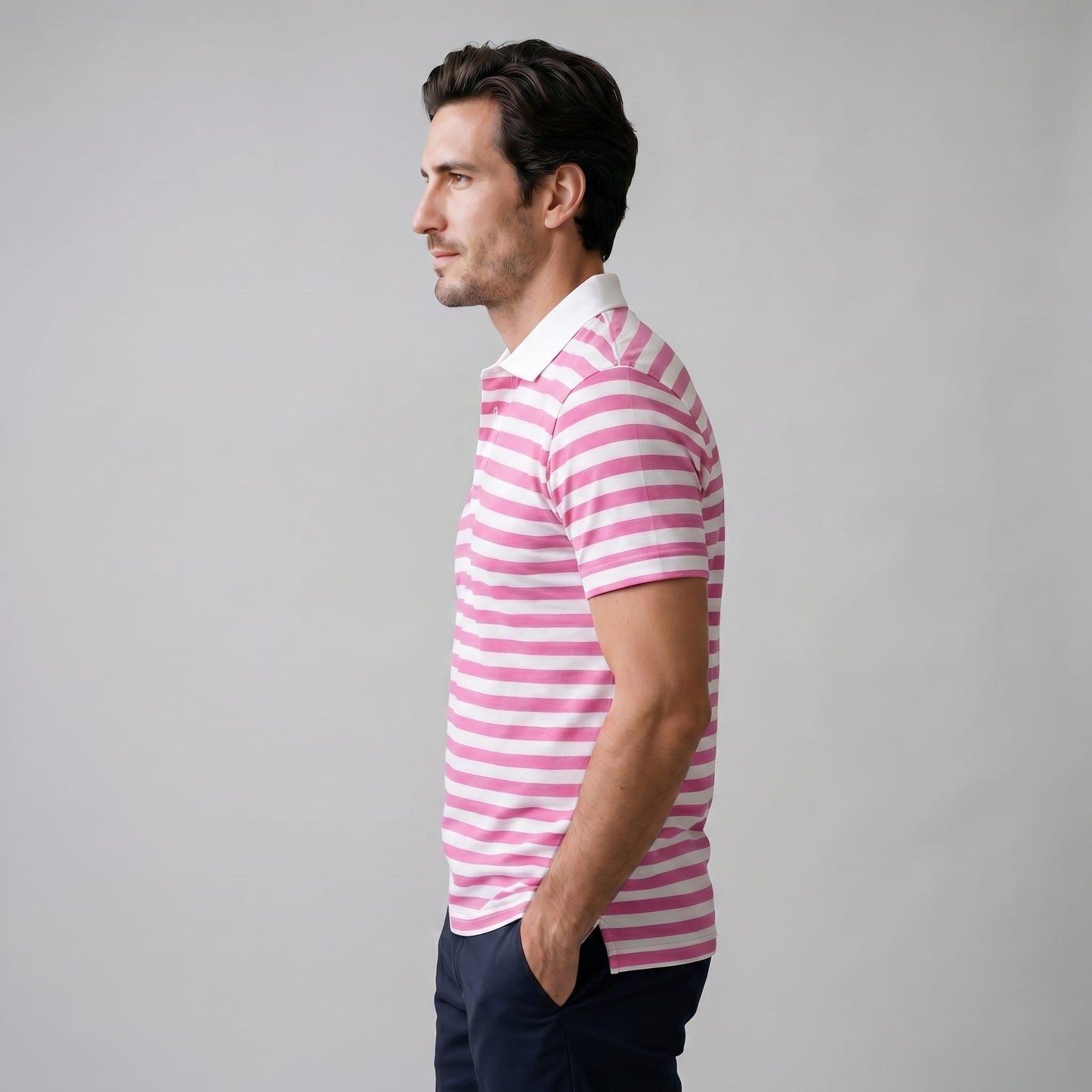 Wesley Striped Short Sleeve Polo Shirt_13