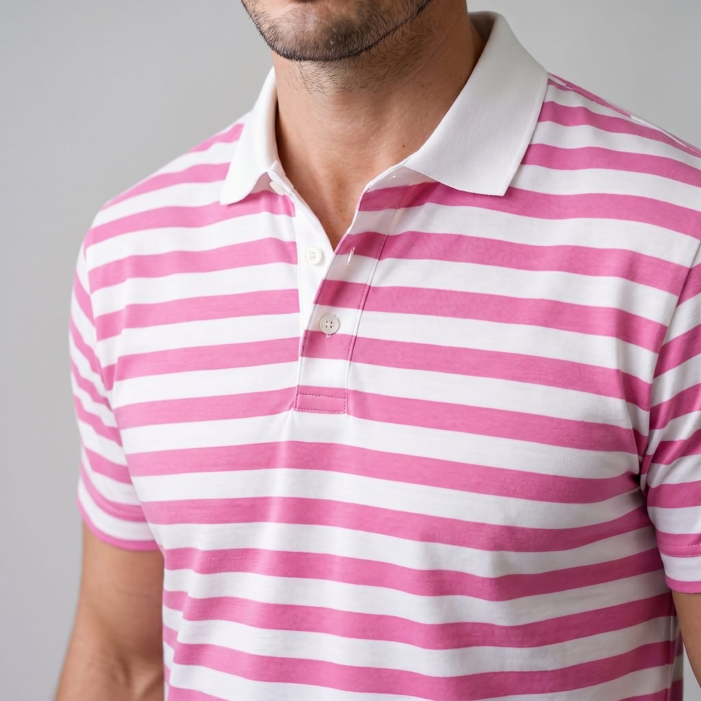 Wesley Striped Short Sleeve Polo Shirt_15