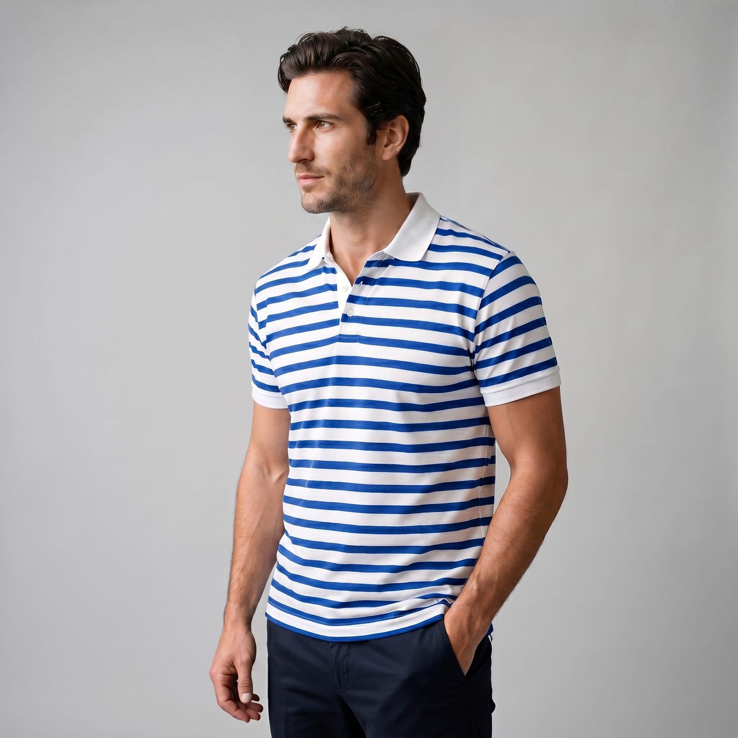 Wesley Striped Short Sleeve Polo Shirt_17