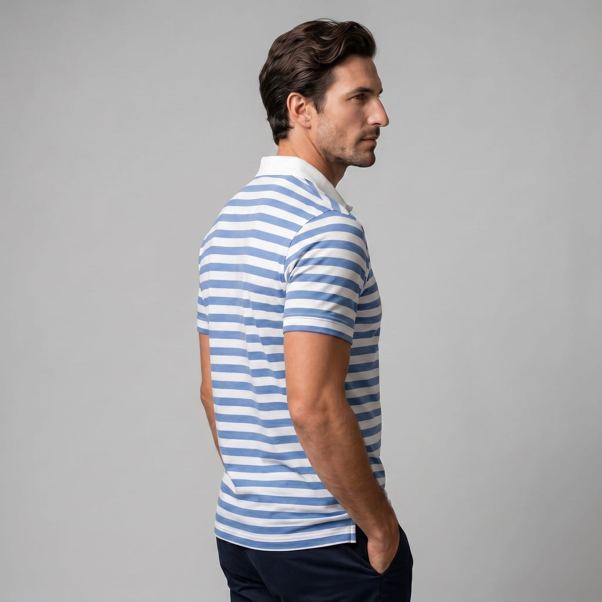Wesley Striped Short Sleeve Polo Shirt
