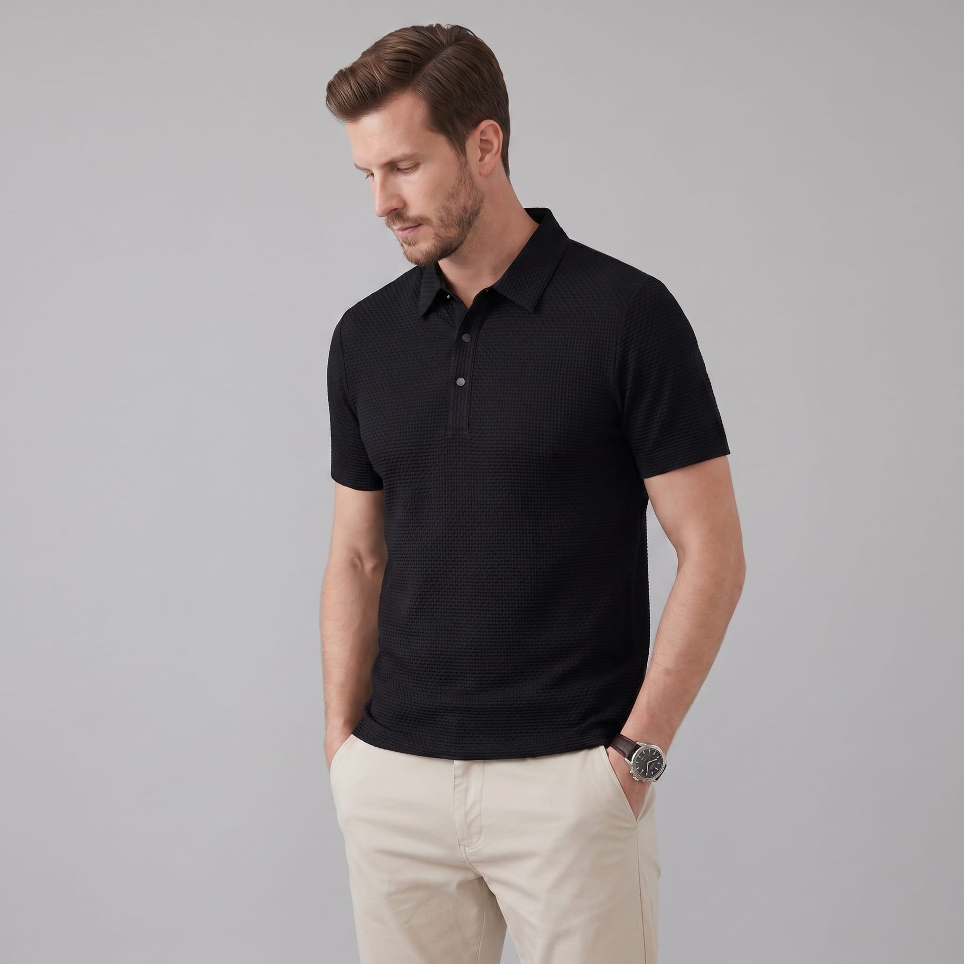 Wilder Waffle Texture Polo Shirt
