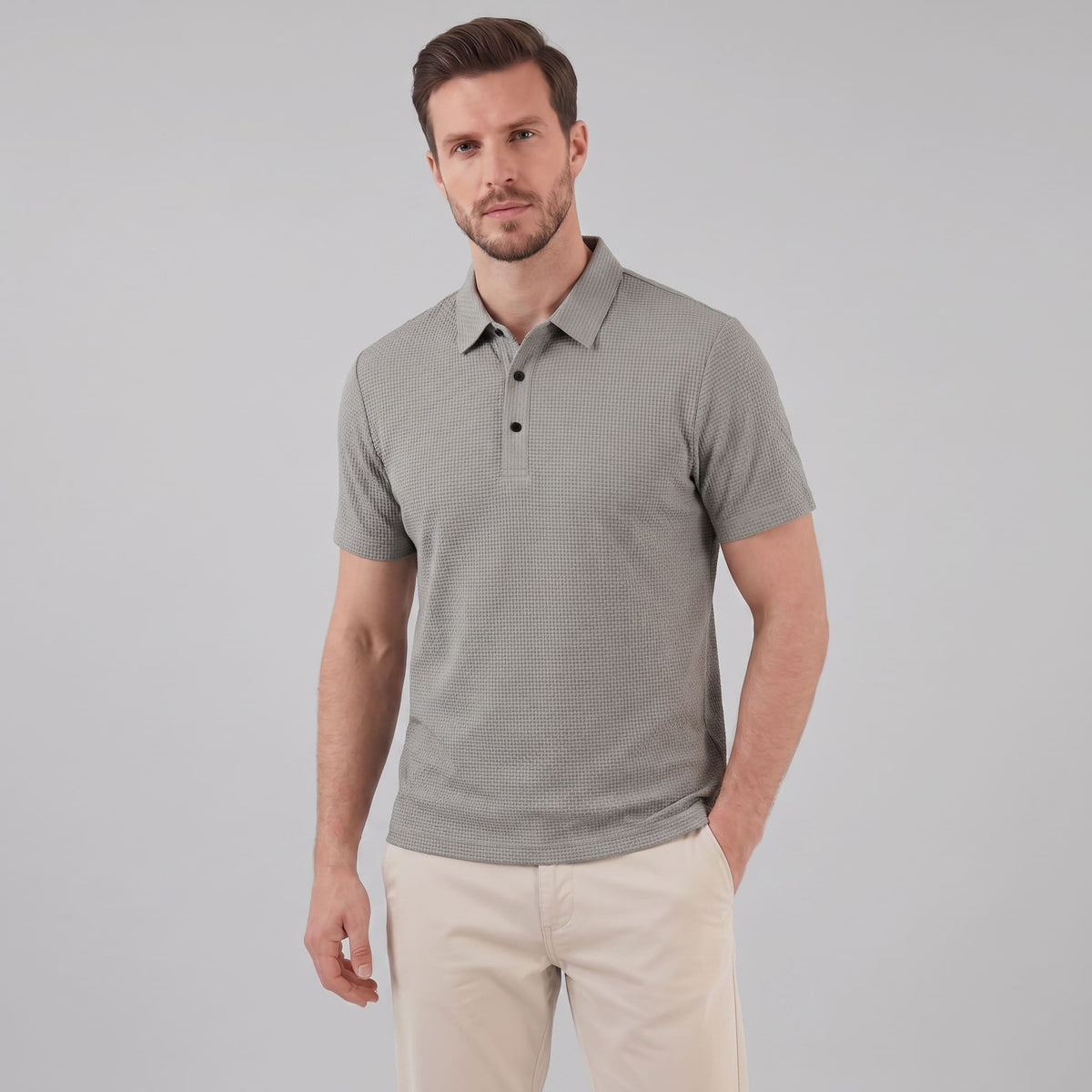 Wilder Waffle Texture Polo Shirt_26