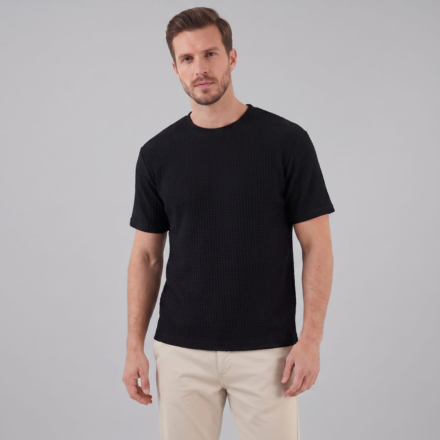 Milo Waffle Texture Crew Neck T-Shirt_11
