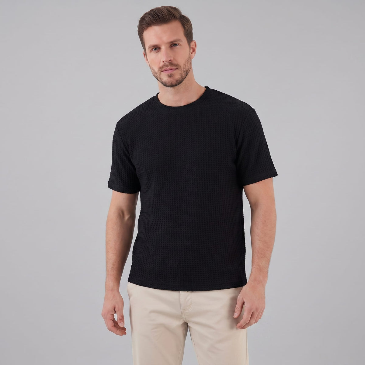 Milo Waffle Texture Crew Neck T-Shirt