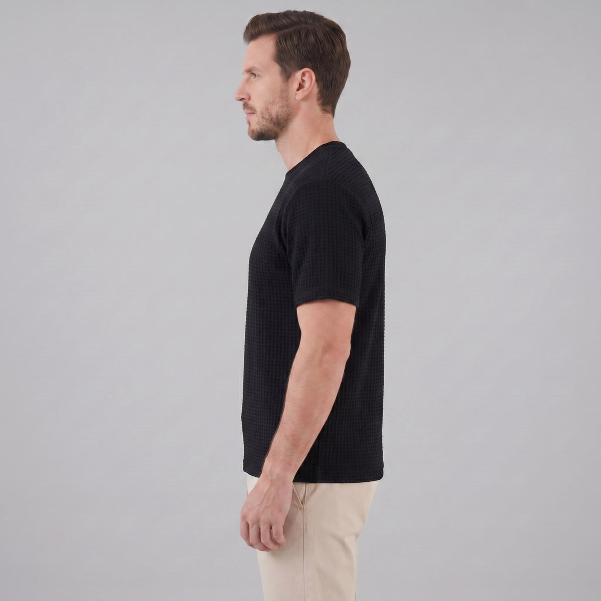 Milo Waffle Texture Crew Neck T-Shirt