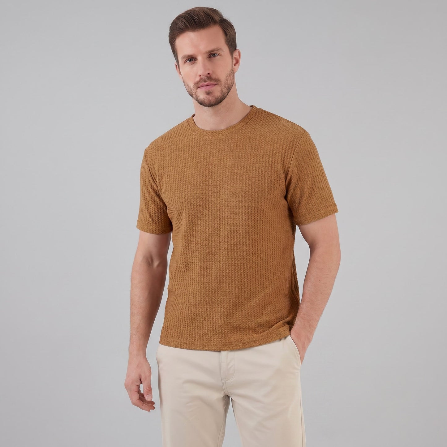 Milo Waffle Texture Crew Neck T-Shirt_16