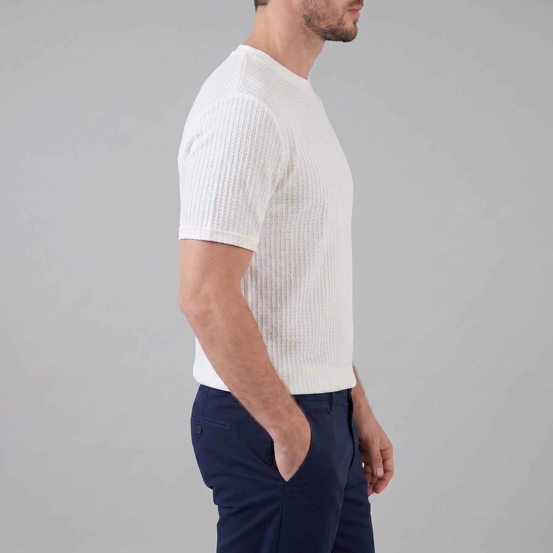 Milo Waffle Texture Crew Neck T-Shirt