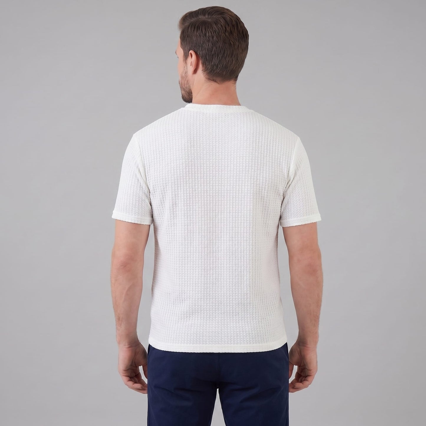Milo Waffle Texture Crew Neck T-Shirt_23