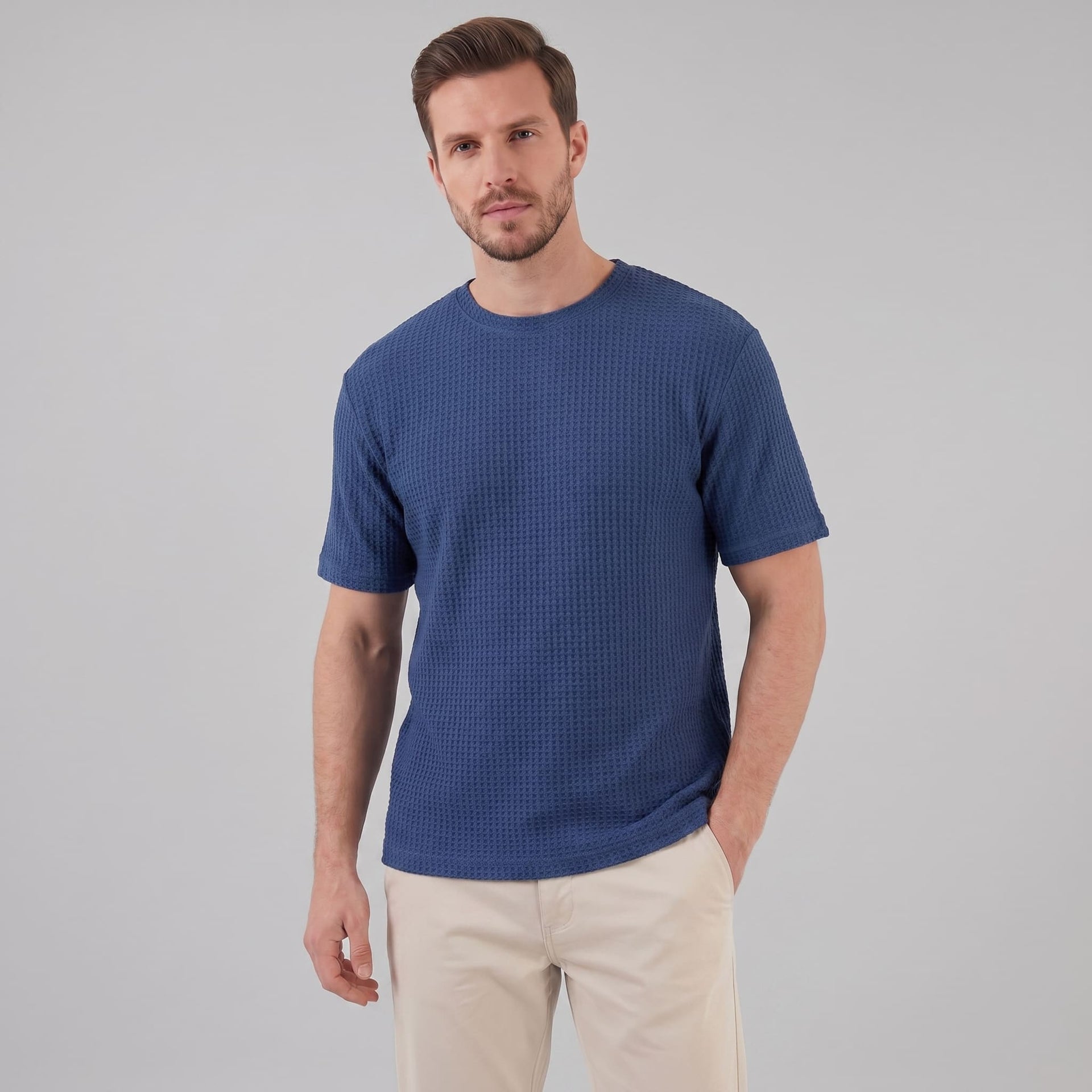 Milo Waffle Texture Crew Neck T-Shirt