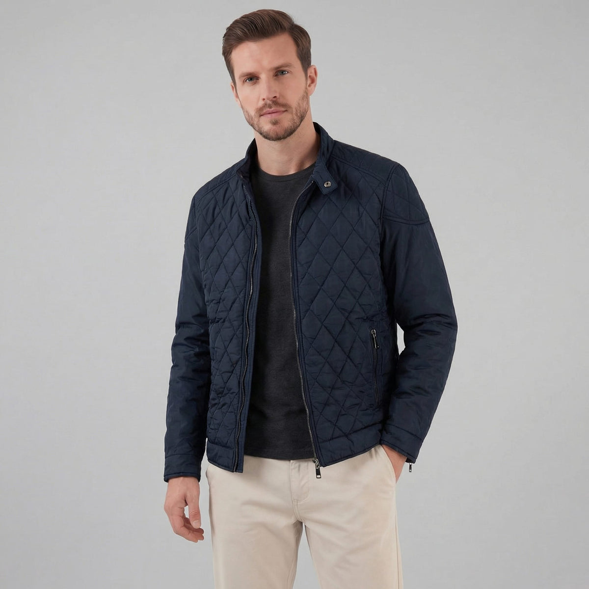Jarvis Quilted Stand Collar Jacket