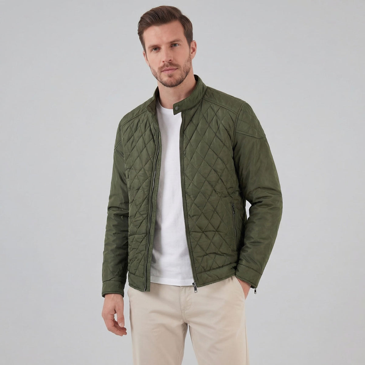 Jarvis Quilted Stand Collar Jacket