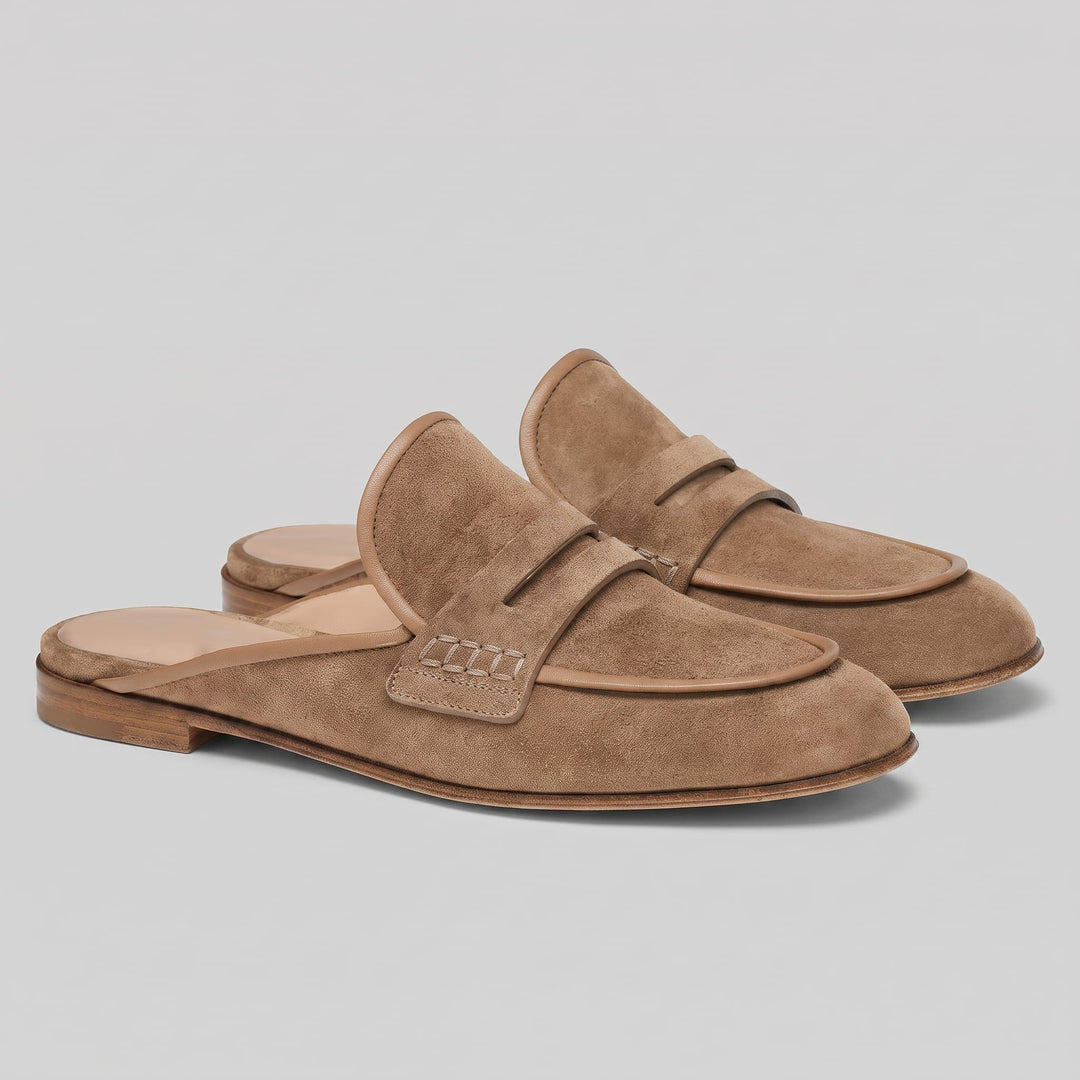 Oldham Suede Backless Penny Loafers