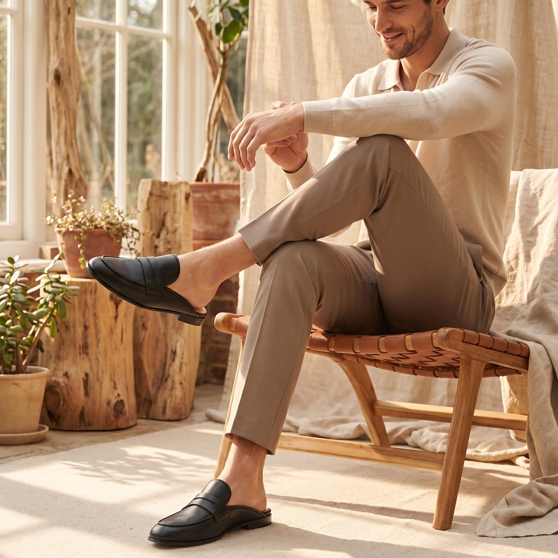 Oldham Suede Backless Penny Loafers