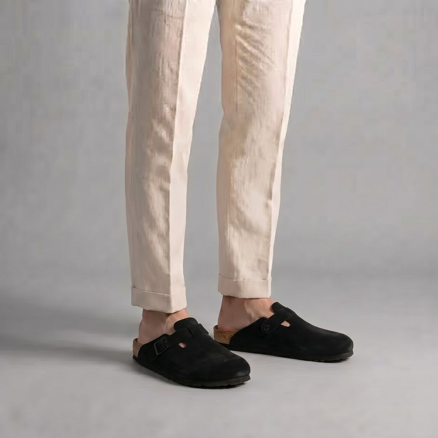 Overton Suede Buckle Clogs_11