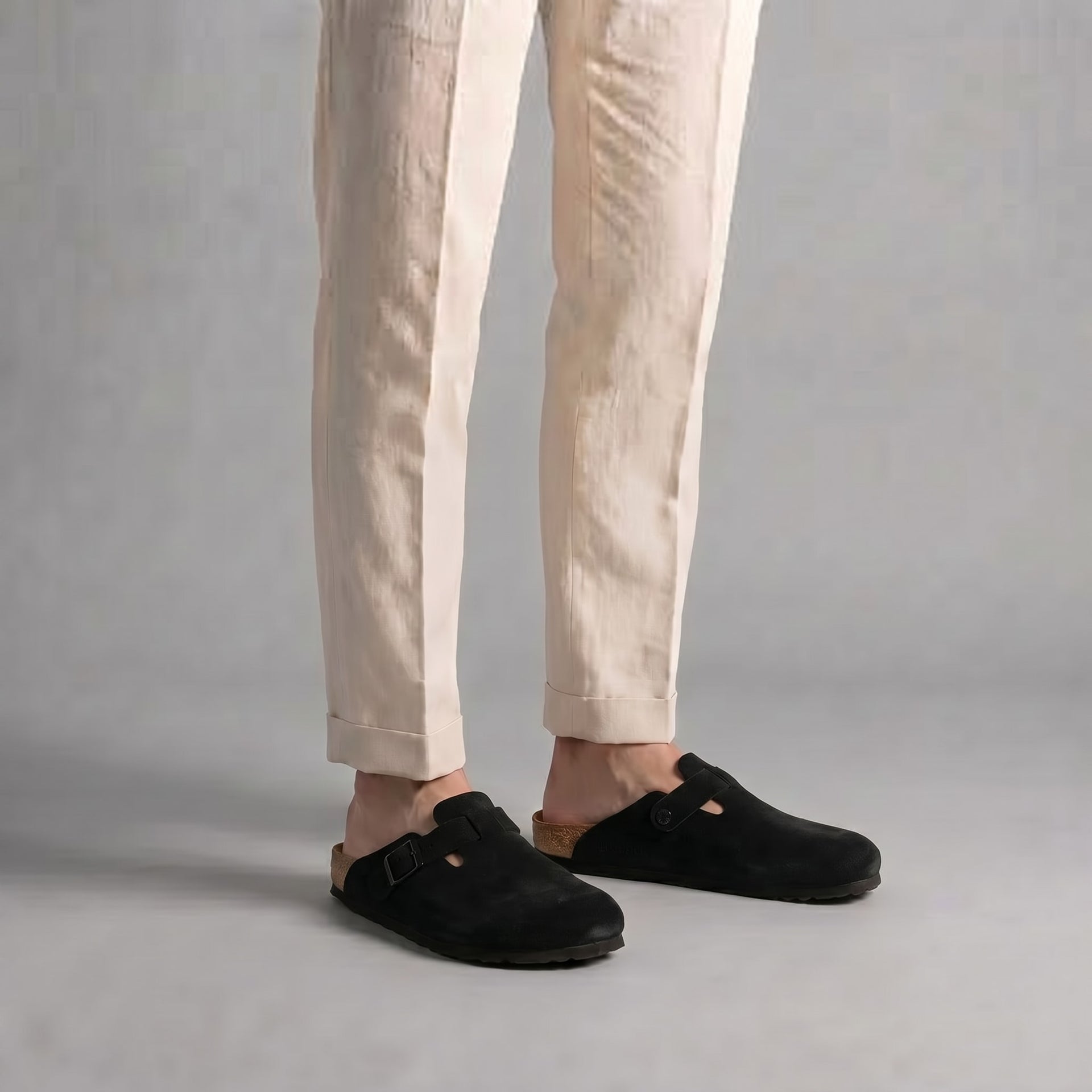 Overton Suede Buckle Clogs