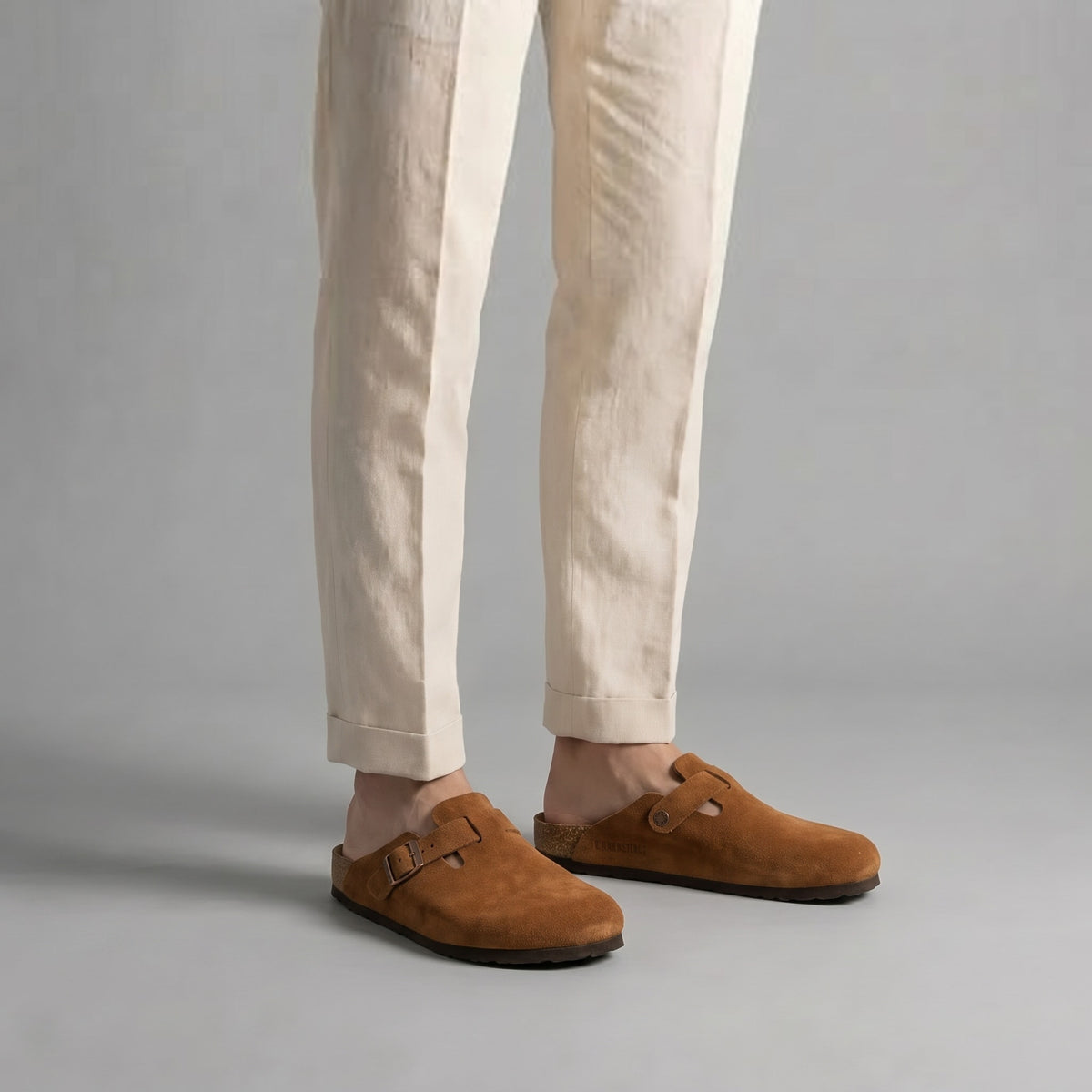 Overton Suede Buckle Clogs_18