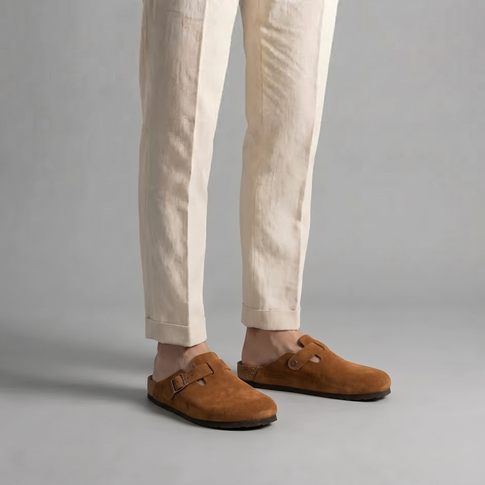 Overton Suede Buckle Clogs