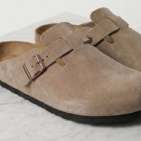 Overton Suede Buckle Clogs
