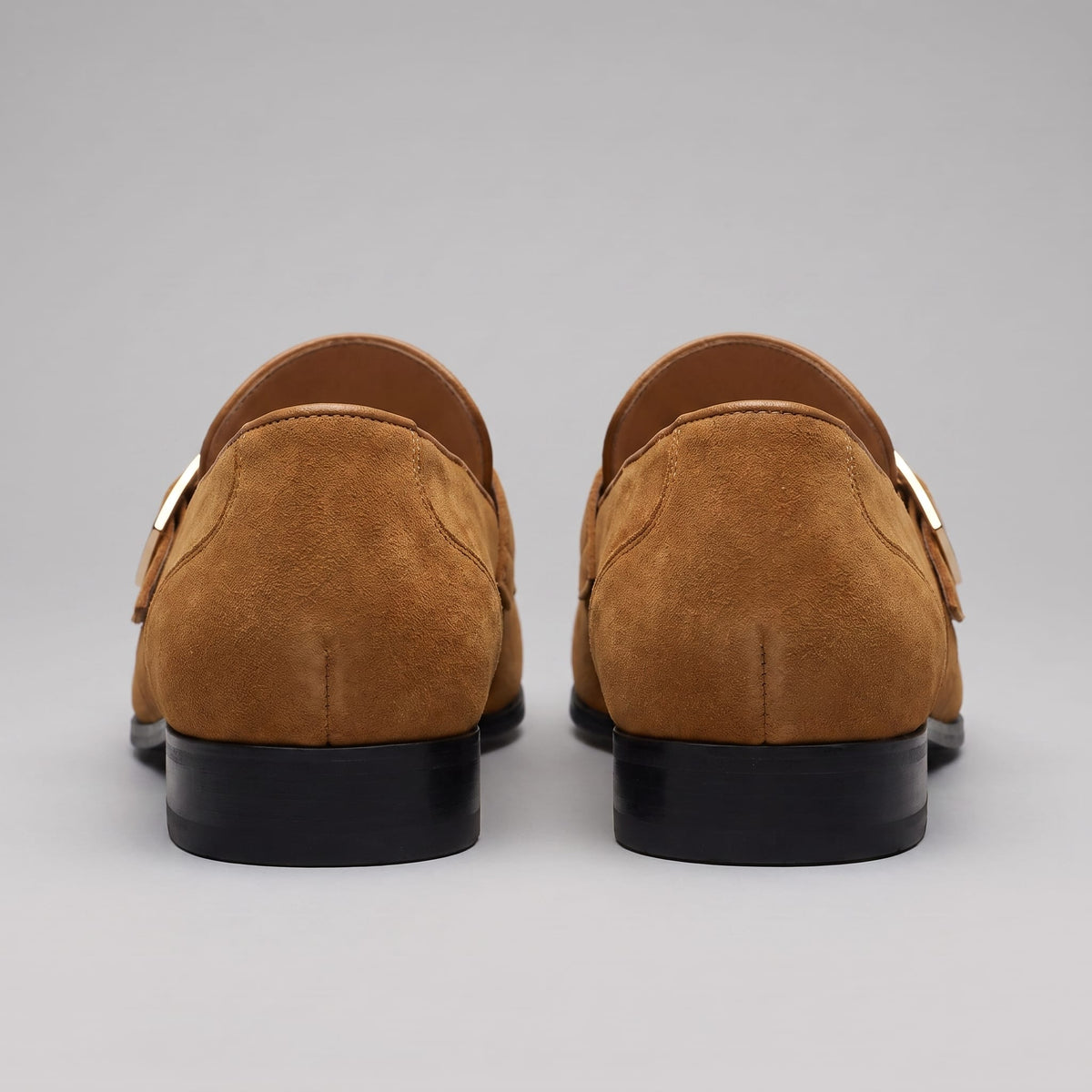 Prescott Faux Suede Gold Buckle Loafers_10