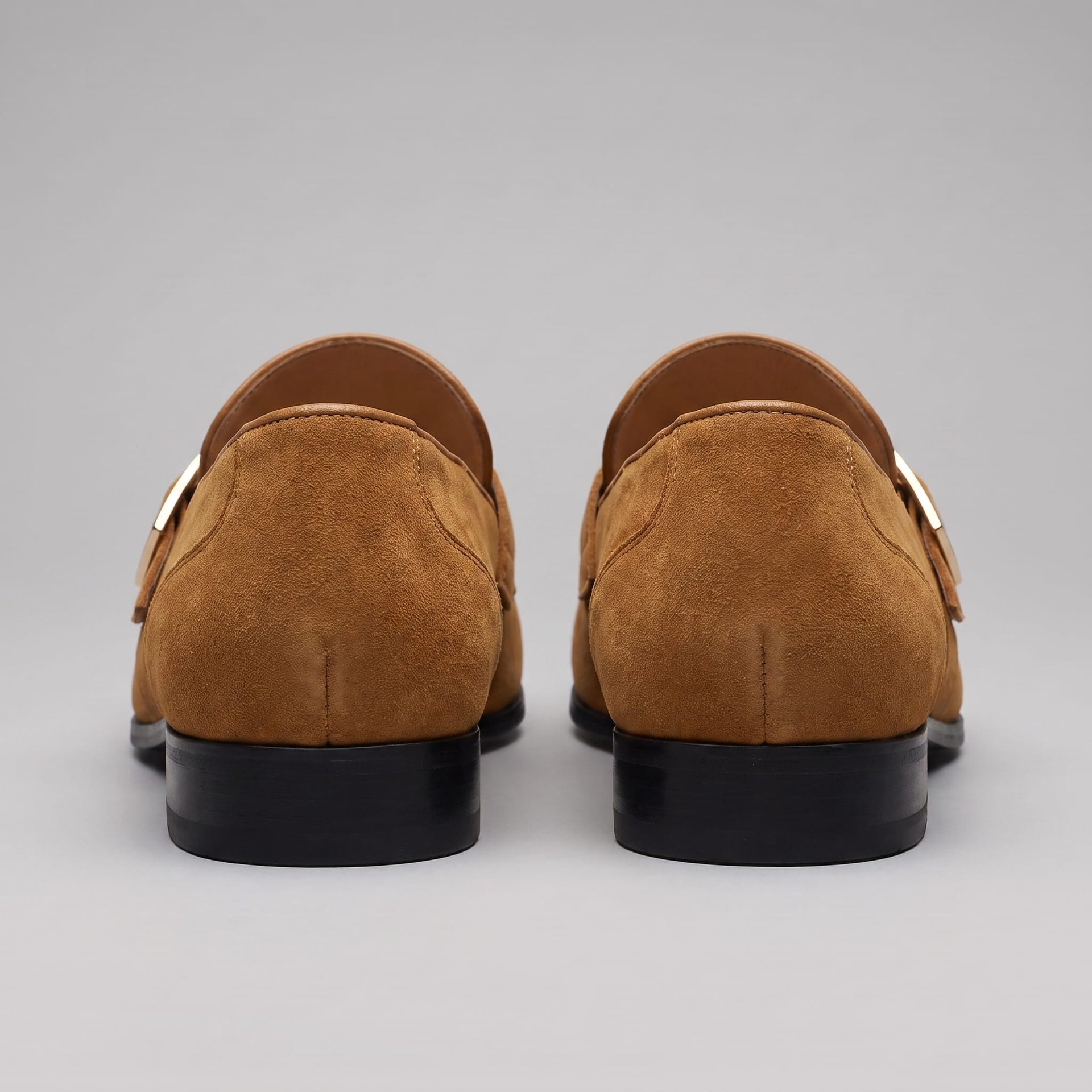 Prescott Faux Suede Gold Buckle Loafers