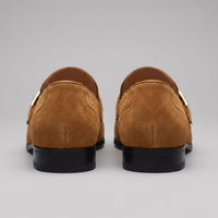 Prescott Faux Suede Gold Buckle Loafers
