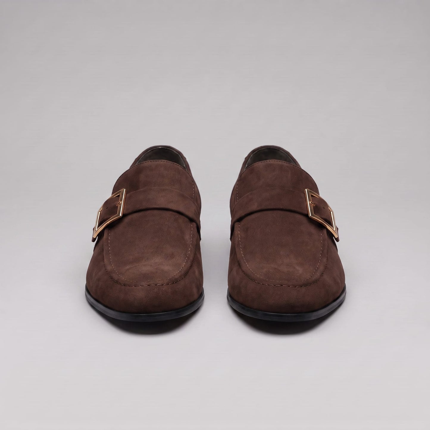 Prescott Faux Suede Gold Buckle Loafers_14