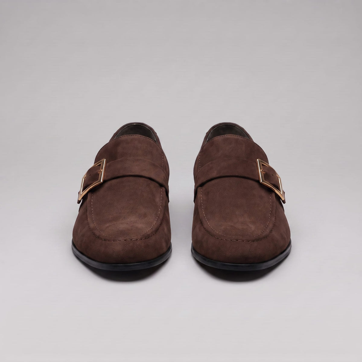 Prescott Faux Suede Gold Buckle Loafers