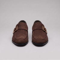 Prescott Faux Suede Gold Buckle Loafers
