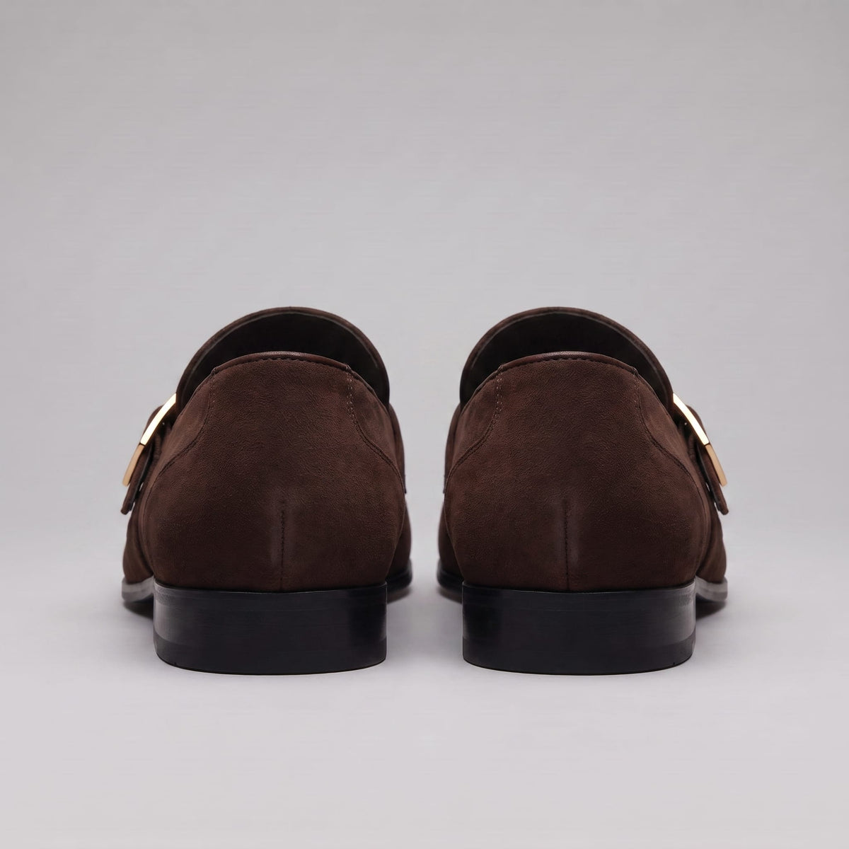 Prescott Faux Suede Gold Buckle Loafers
